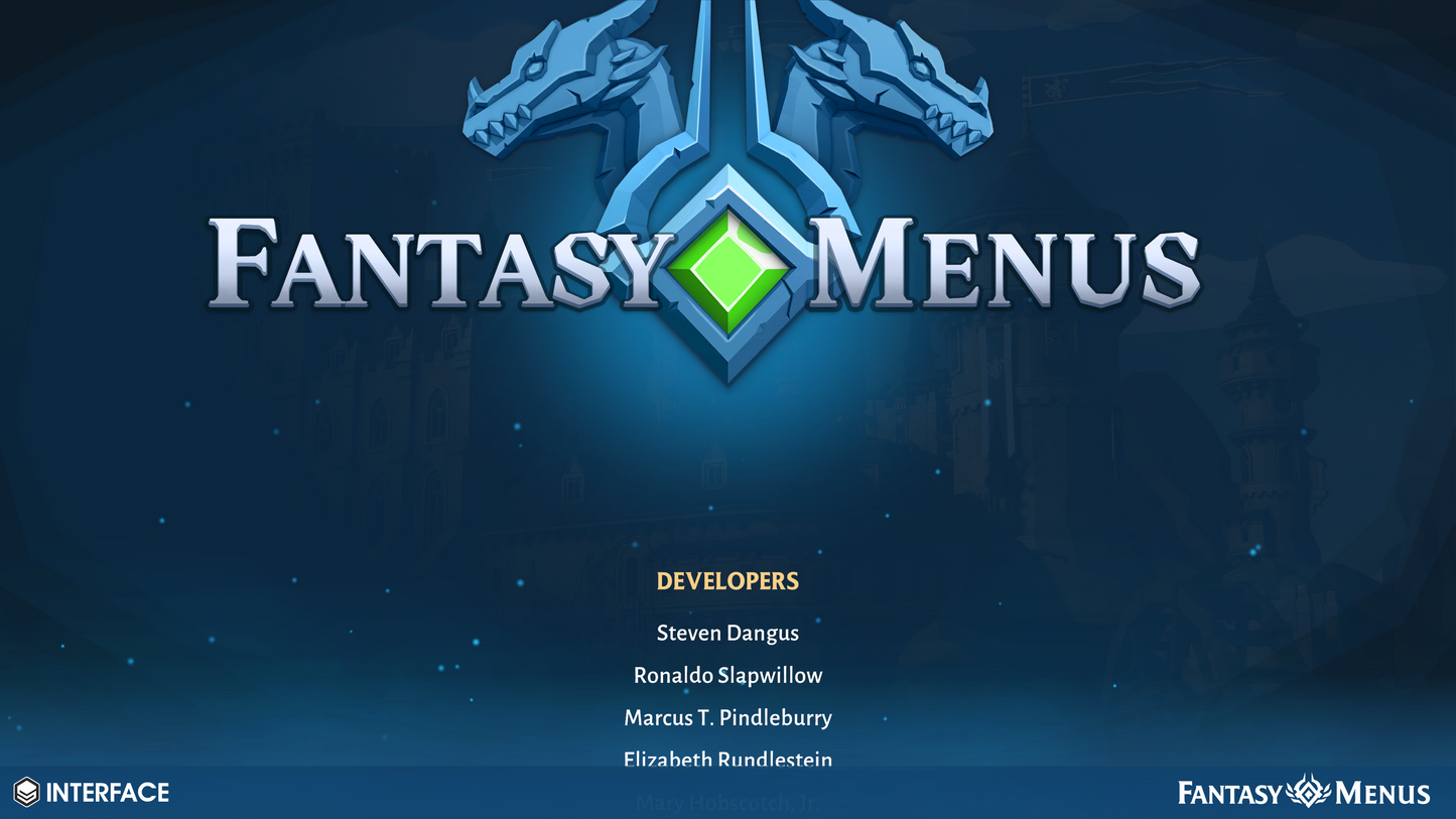 2D sprites and UI components for creating a credits screen in a game