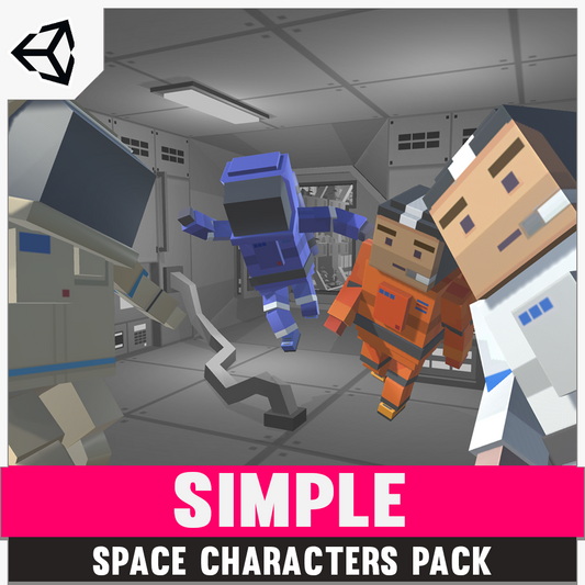 Simple Space character cartoon game assets for Unity and Unreal Engine